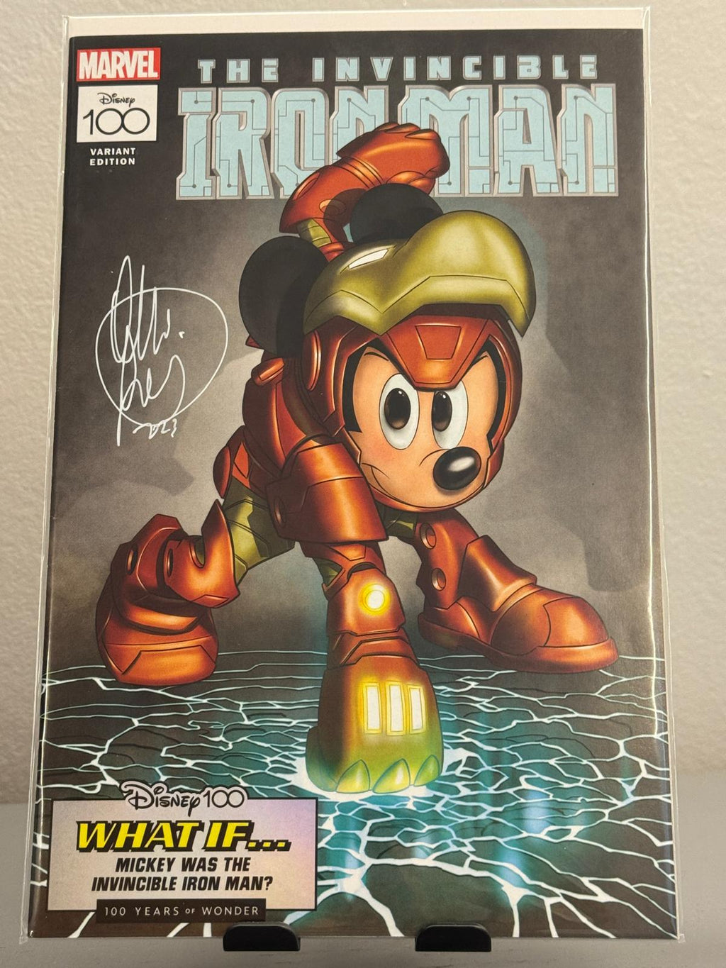 Claudio Sciarrone - The invincible iron man 100th Disney Signed