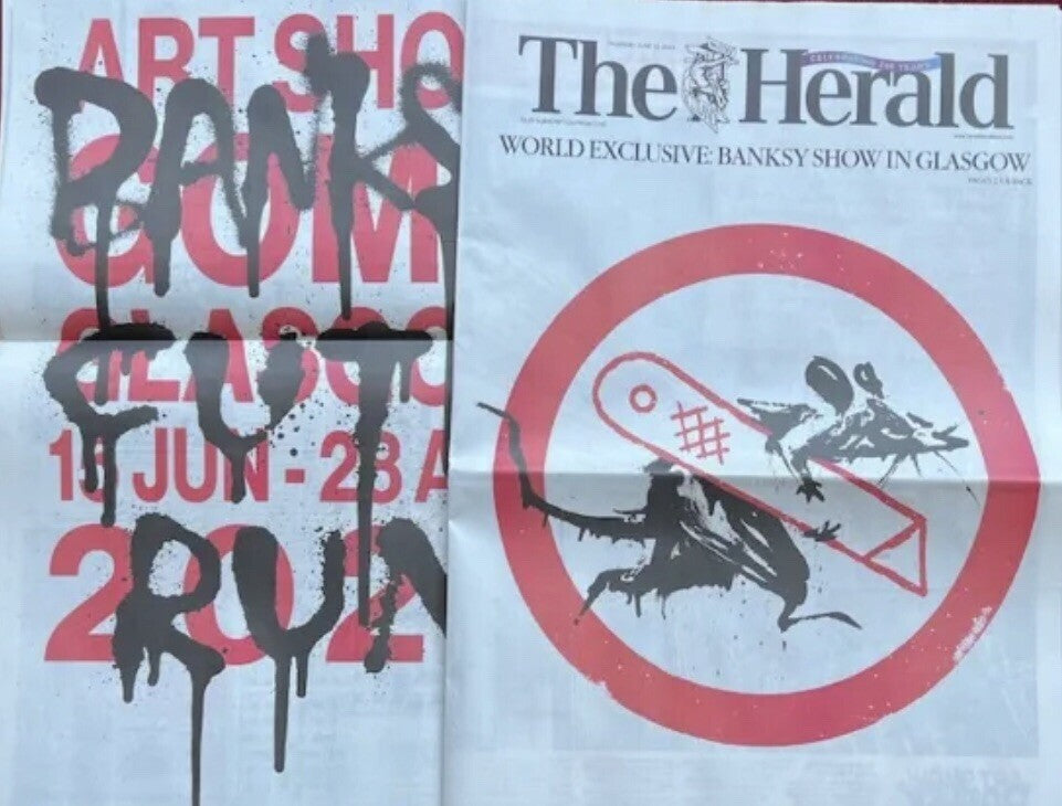 The Herald - Esclusiva mondiale Banksy Show Glasgow 15.06.23