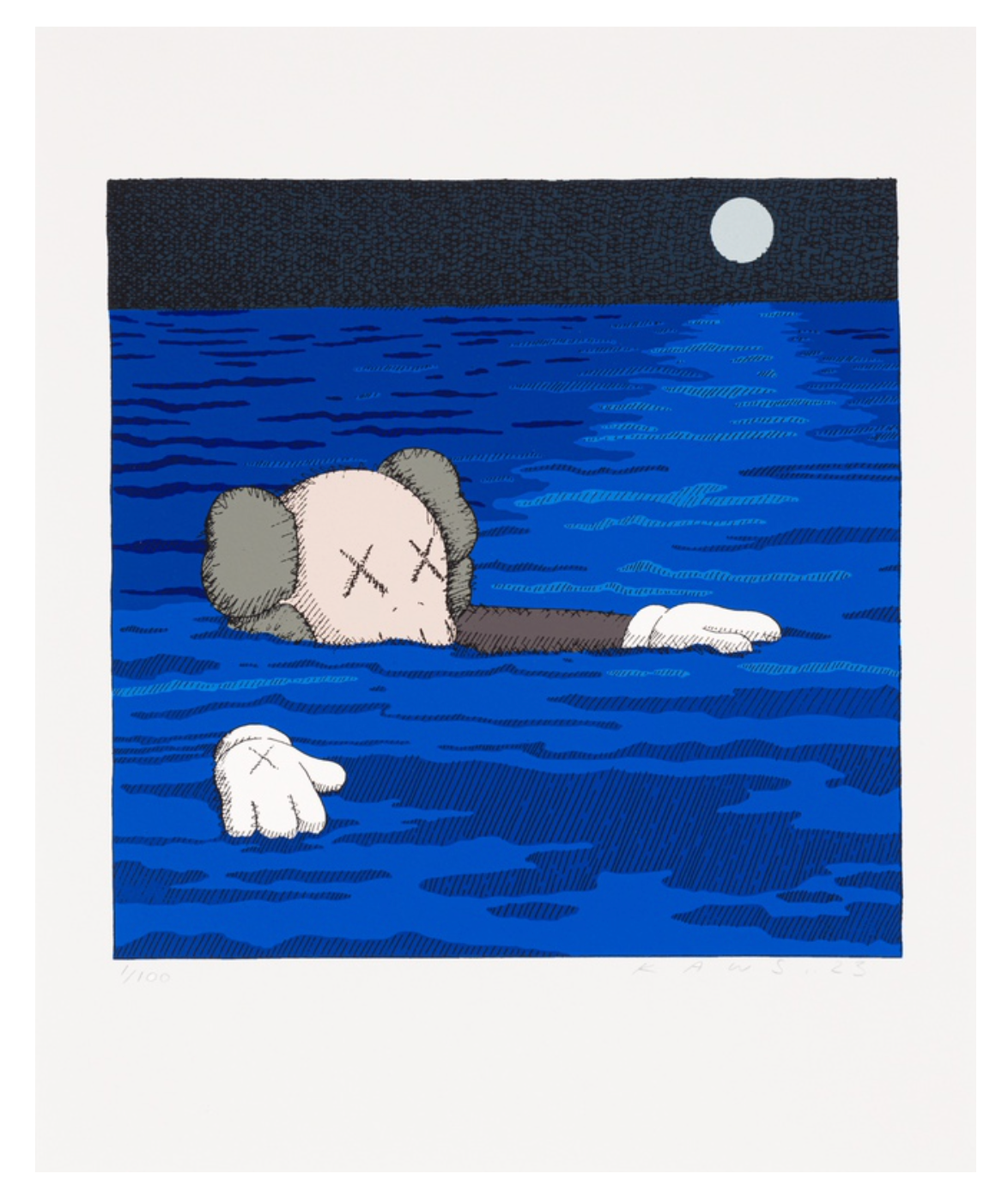 Kaws - TIDE 2023 print /100 Phaidon Artspace Book signed